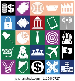 Set of 25 business high quality symbols. Collection. Amazing desing. Vector Illustration.