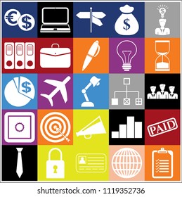 Set of 25 business high quality symbols. Collection. Amazing desing. Vector Illustration.