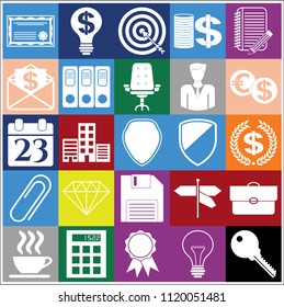 Set of 25 business high quality symbols. Collection. Amazing desing. Vector Illustration.