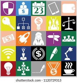 Set of 25 business high quality symbols. Collection. Amazing desing. Vector Illustration.
