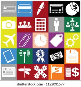 Set of 25 business high quality symbols. Collection. Amazing desing. Vector Illustration.