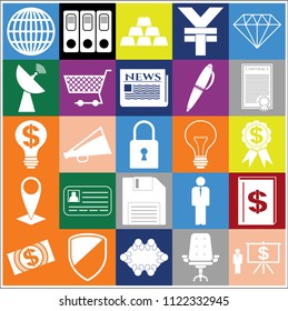 Set of 25 business high quality icons. Collection. Amazing desing. Vector Illustration.