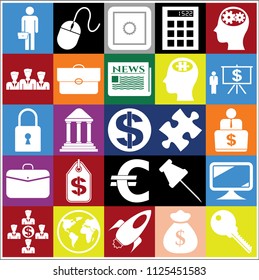 Set of 25 business high quality icons. Collection. Detailed design. Vector Illustration.