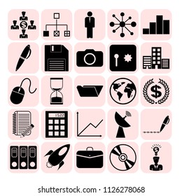 Set of 25 business high quality symbols. Collection. Amazing desing. Vector Illustration.