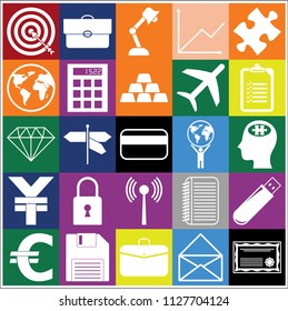 Set of 25 business high quality symbols. Collection. Amazing desing. Vector Illustration.