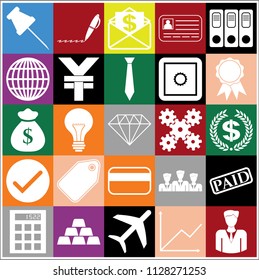 Set of 25 business high quality icons. Collection. Detailed design. Vector Illustration.