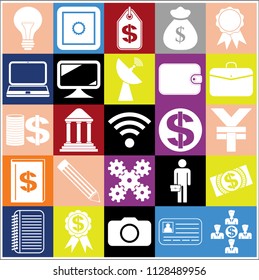 Set of 25 business high quality icons. Collection. Detailed design. Vector Illustration.