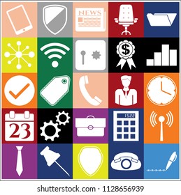 Set of 25 business high quality symbols. Collection. Amazing desing. Vector Illustration.
