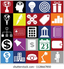 Set of 25 business high quality icons. Collection. Amazing desing. Vector Illustration.