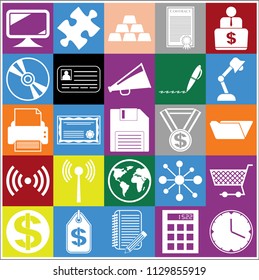 Set of 25 business high quality symbols. Collection. Amazing desing. Vector Illustration.