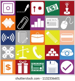 Set of 25 business high quality icons. Collection. Flat design. Vector Illustration.