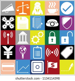 Set of 25 business high quality symbols. Collection. Detailed design. Vector Illustration.