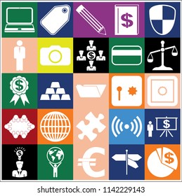 Set of 25 business high quality symbols or icons. Collection. Amazing desing. Vector Illustration.