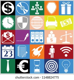 Set of 25 business high quality symbols. Collection. Amazing desing. Vector Illustration.