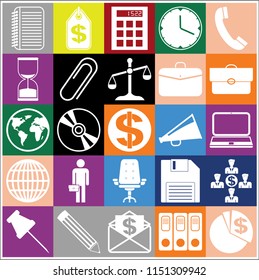 Set of 25 business high quality icons. Collection. Amazing desing. Vector Illustration.
