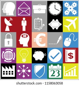 Set of 25 business high quality symbols. Collection. Amazing desing. Vector Illustration.