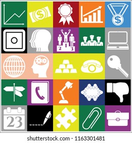 Set of 25 business high quality icons. Collection. Detailed design. Vector Illustration.