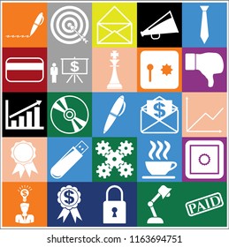 Set of 25 business high quality icons. Collection. Amazing desing. Vector Illustration.