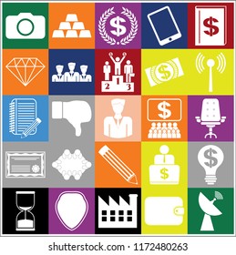 Set of 25 business high quality icons. Collection. Detailed design. Vector Illustration.