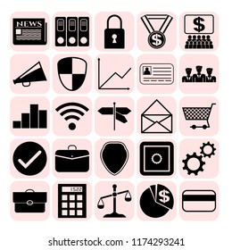 Set of 25 business high quality symbols. Collection. Detailed design. Vector Illustration.
