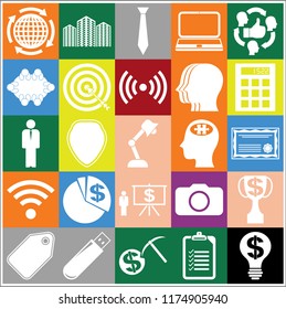 Set of 25 business high quality icons. Collection. Amazing desing. Vector Illustration.