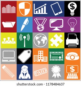 Set of 25 business high quality symbols. Collection. Amazing desing. Vector Illustration.