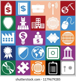 Set of 25 business high quality symbols. Collection. Detailed design. Vector Illustration.