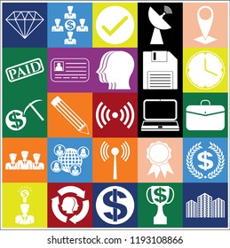 Set of 25 business high quality symbols. Collection. Amazing desing. Vector Illustration.