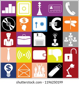 Set of 25 business high quality symbols. Collection. Amazing desing. Vector Illustration.