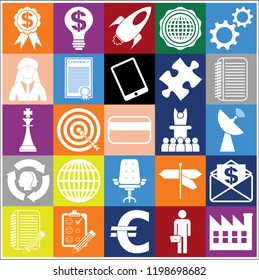 Set of 25 business high quality symbols. Collection. Amazing desing. Vector Illustration.