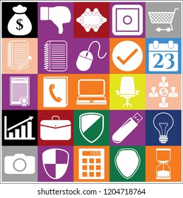 Set of 25 business high quality symbols. Collection. Detailed design. Vector Illustration.
