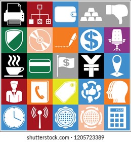 Set of 25 business high quality symbols. Collection. Detailed design. Vector Illustration.