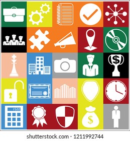 Set of 25 business high quality icons. Collection. Amazing desing. Vector Illustration.