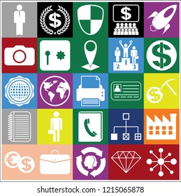 Set of 25 business high quality icons. Collection. Amazing desing. Vector Illustration.