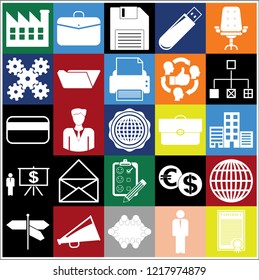 Set of 25 business high quality symbols or icons. Collection. Amazing desing. Vector Illustration.