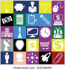 Set of 25 business high quality symbols. Collection. Amazing desing. Vector Illustration.