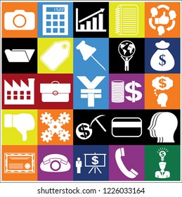 Set of 25 business high quality symbols. Collection. Amazing desing. Vector Illustration.