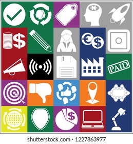 Set of 25 business high quality icons. Collection. Amazing desing. Vector Illustration.