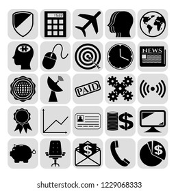 Set of 25 business high quality symbols. Collection. Detailed design. Vector Illustration.