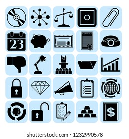 Set of 25 business high quality symbols. Collection. Detailed design. Vector Illustration.