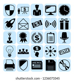 Set of 25 business high quality icons. Collection. Detailed design. Vector Illustration.