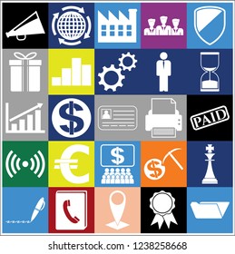 Set of 25 business high quality symbols. Collection. Amazing desing. Vector Illustration.