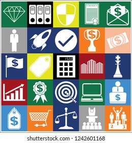Set of 25 business high quality symbols. Collection. Amazing desing. Vector Illustration.