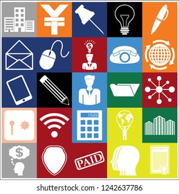 Set of 25 business high quality symbols. Collection. Amazing desing. Vector Illustration.