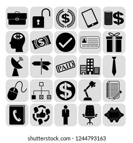 Set of 25 business high quality icons. Collection. Detailed design. Vector Illustration.