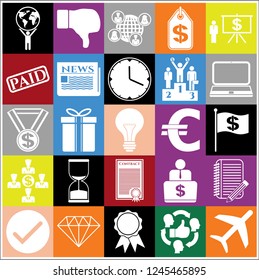 Set of 25 business high quality icons. Collection. Detailed design. Vector Illustration. Set of 25 business high quality icons. Collection. Detailed design. Vector Illustration.