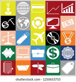 Set of 25 business high quality symbols. Collection. Amazing desing. Vector Illustration.
