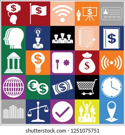 Set of 25 business high quality icons. Collection. Amazing desing. Vector Illustration.
