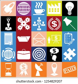 Set of 25 business high quality icons. Collection. Amazing desing. Vector Illustration.