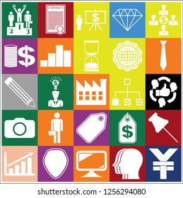 Set of 25 business high quality icons. Collection. Amazing desing. Vector Illustration.